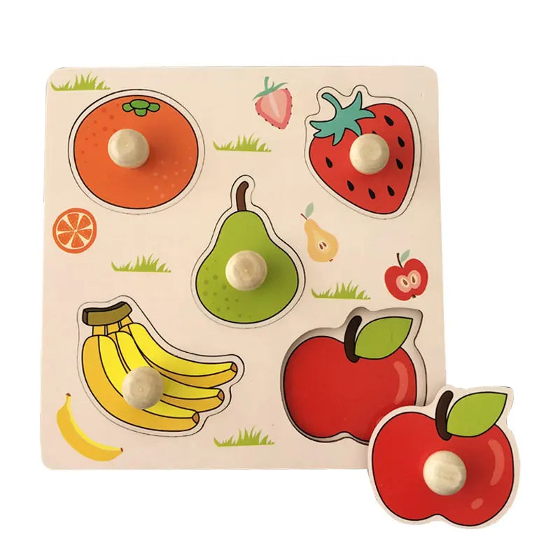 Wooden Hand Grab Board Animals Puzzles