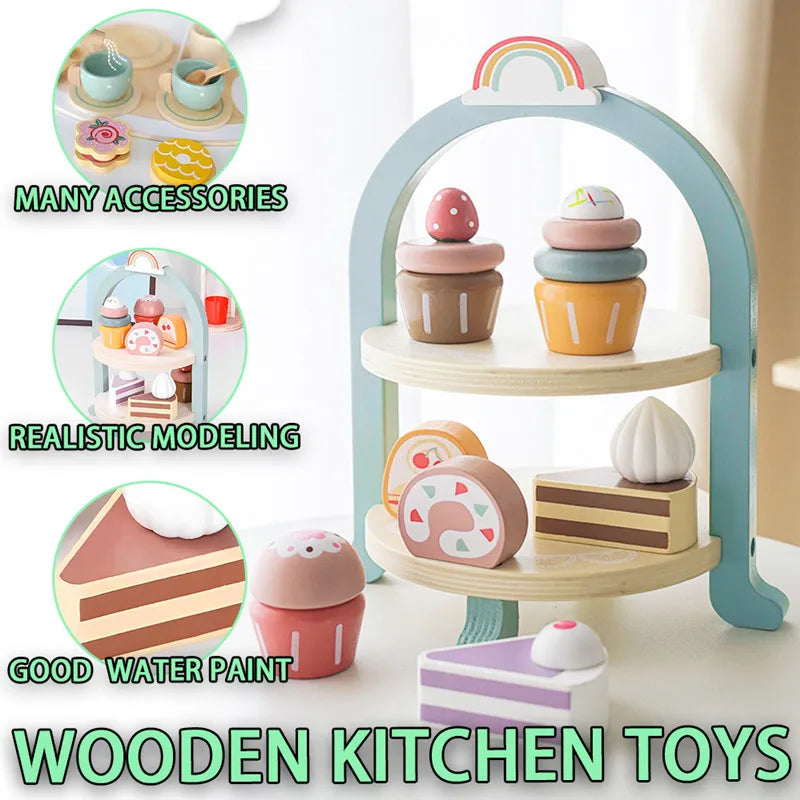 Wooden Pretend Play Educational Toys Children Gifts