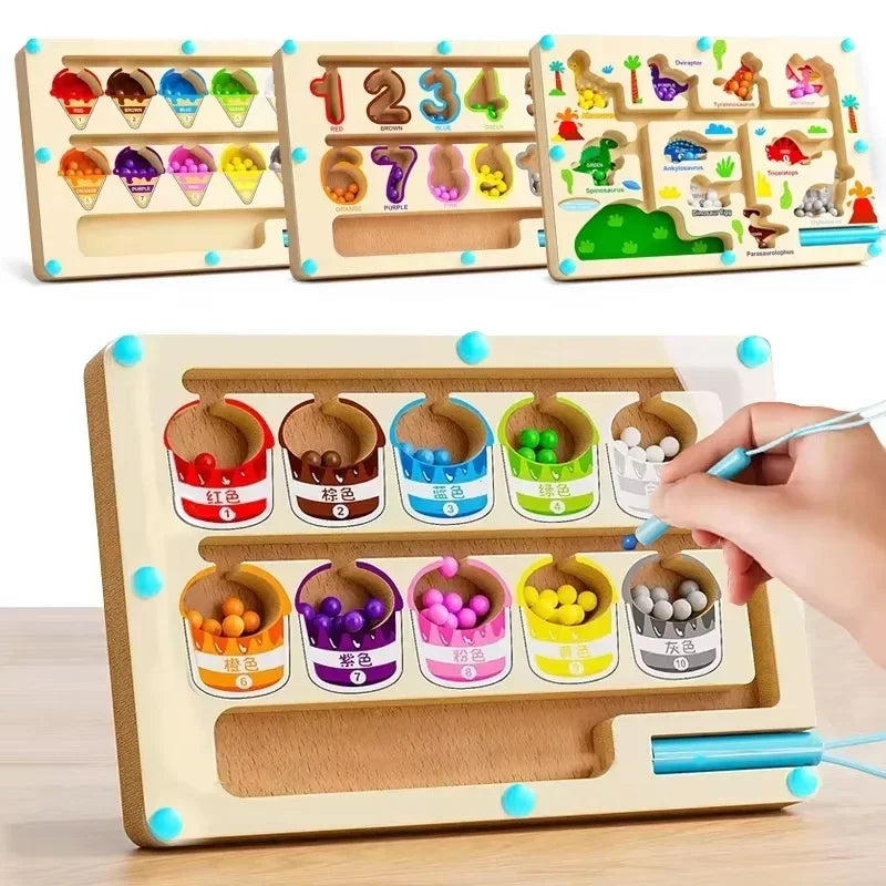 Montessori Magnetic Colour Sorting Games Maze Board