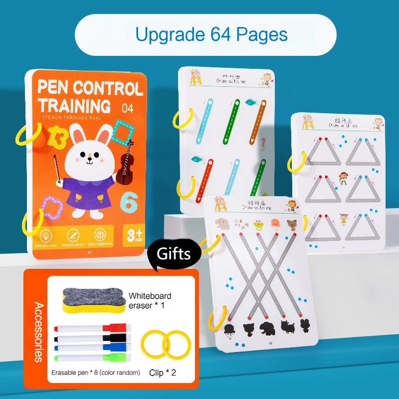 Magical Tracing Workbook Control Training Book Kids Reusable Magic Practice Copybook Children Drawing Education Books Stationery