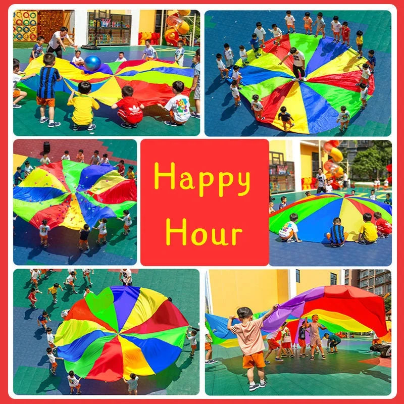 Kids Outdoor Rainbow Parachute