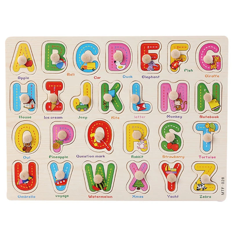 Wooden Hand Grab Board Animals Puzzles