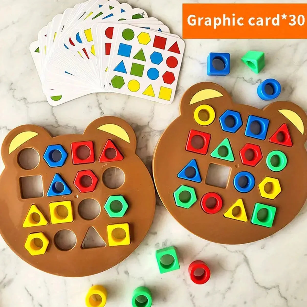 Geometric Shape Colour Matching 3D Montessori Puzzle