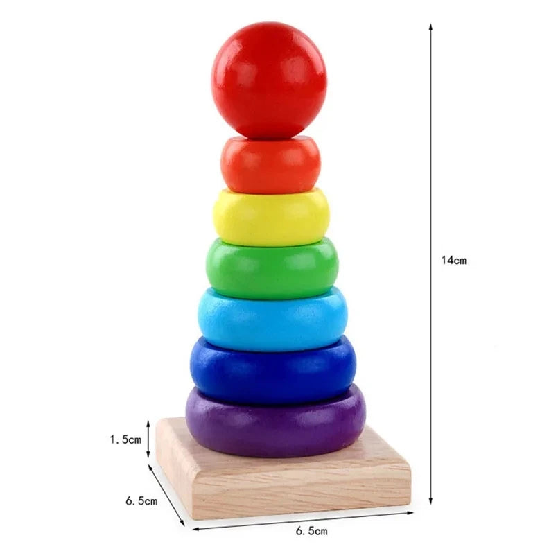 New Kids Rainbow Stacking Ring Tower Stacking Folding Cup Stapelring Blocks Wood Plastic Toddler Toy Baby Infant Toys