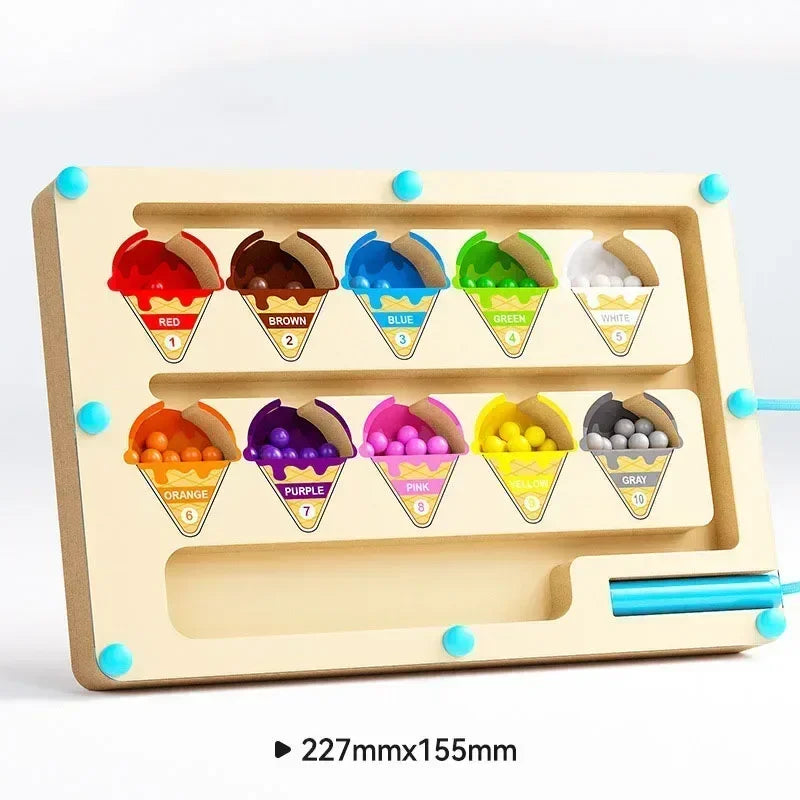 Montessori Magnetic Colour Sorting Games Maze Board