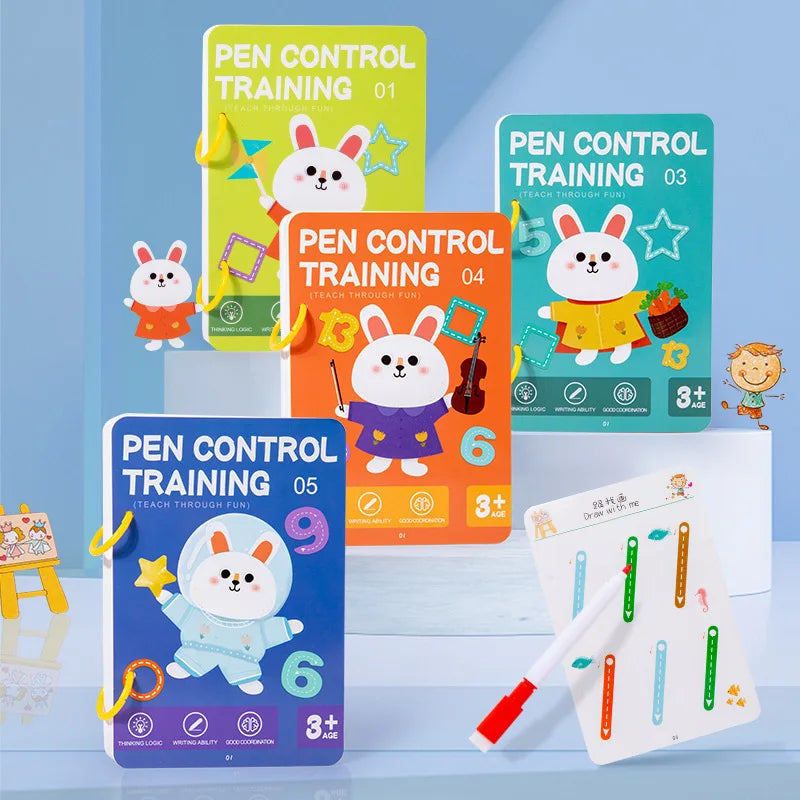 Magical Tracing Workbook Control Training Book Kids Reusable Magic Practice Copybook Children Drawing Education Books Stationery