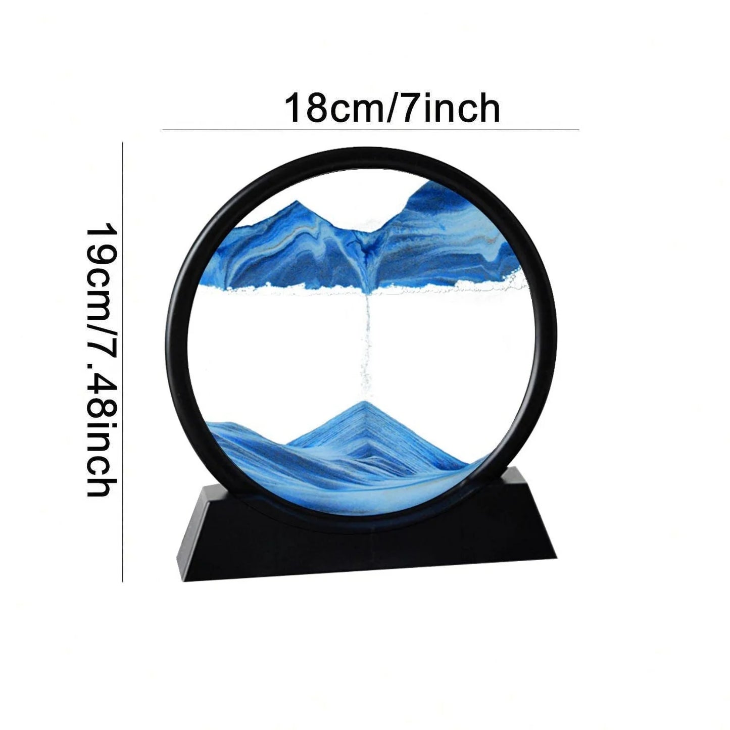 3D Hourglass Quicksand Moving Sand Art Picture Round Glass Deep Sea Sandscape Craft Flowing Painting Office Home Decor Gifts